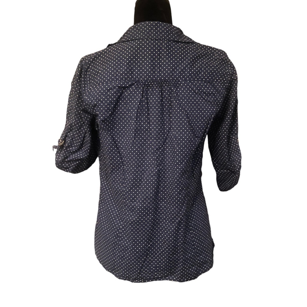 St. John’s Bay Blue Dot Blouse Medium - Picture 8 of 8
